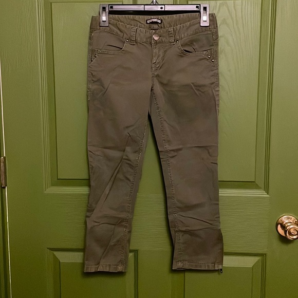 Olive Skinny Pants Express Size 00 - Picture 1 of 7